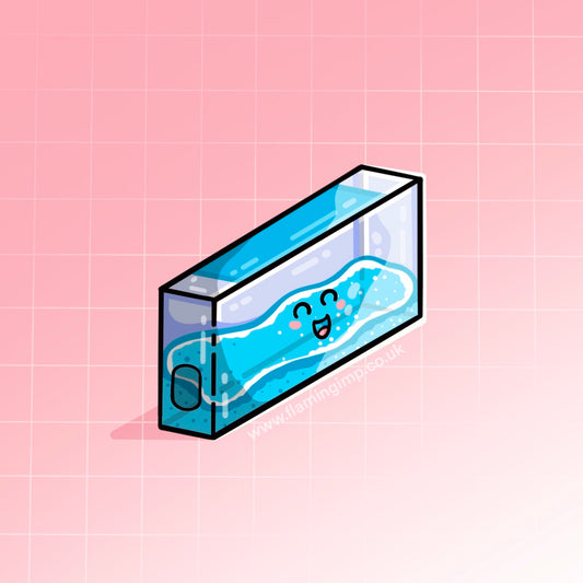 Kawaii cute cyan ink cartridge sketch