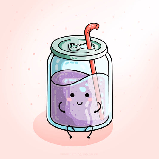 Kawaii cute glass drinks bottle with straw