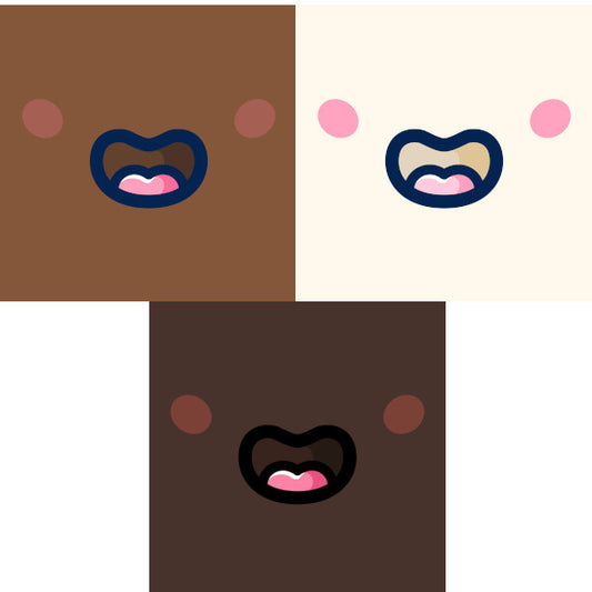 Kawaii cute happy mouth with blush face mask