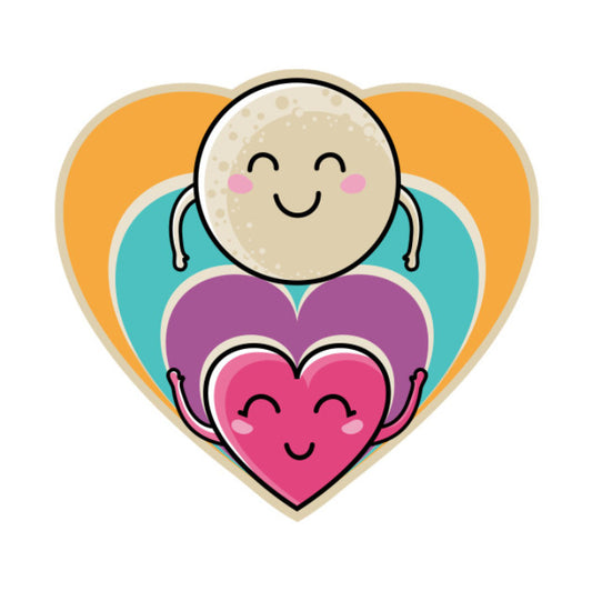 Cute moon and heart design