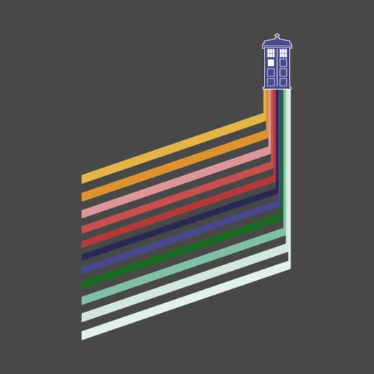 Doctor Who retro stripes and Tardis