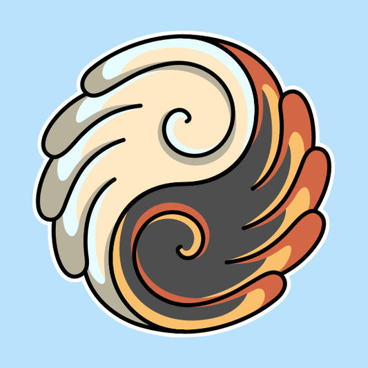 Yin yang angel and demon wings