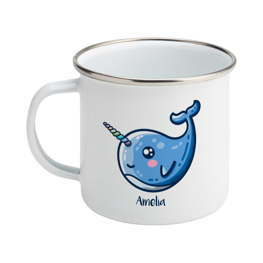 Narwhal Kawaii Cute Personalised Enamel Mug