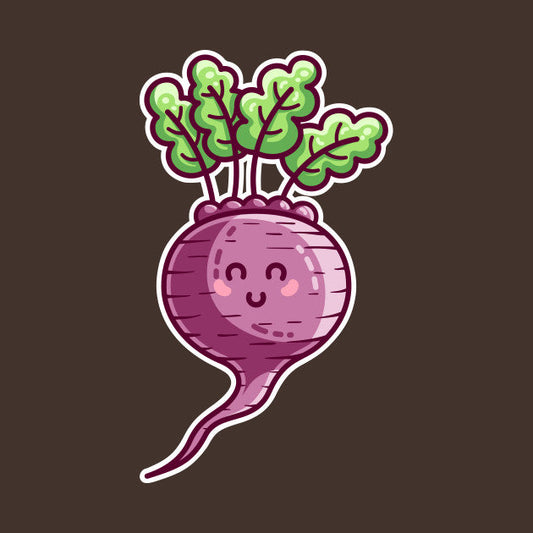 Kawaii cute beetroot with leaves