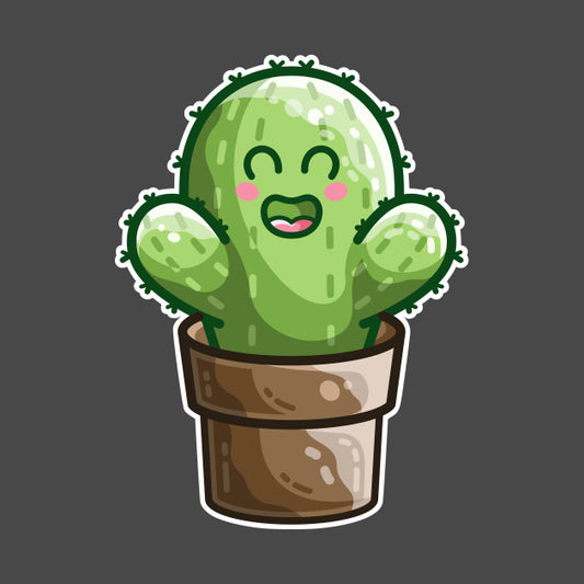 Kawaii cute cactus in a plant pot design