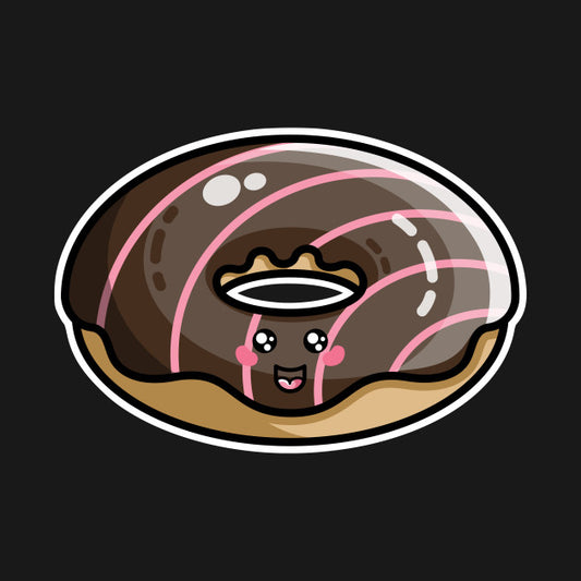 Kawaii cute glistening chocolate doughnut