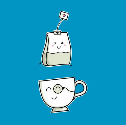 Kawaii cute teacup and teabag