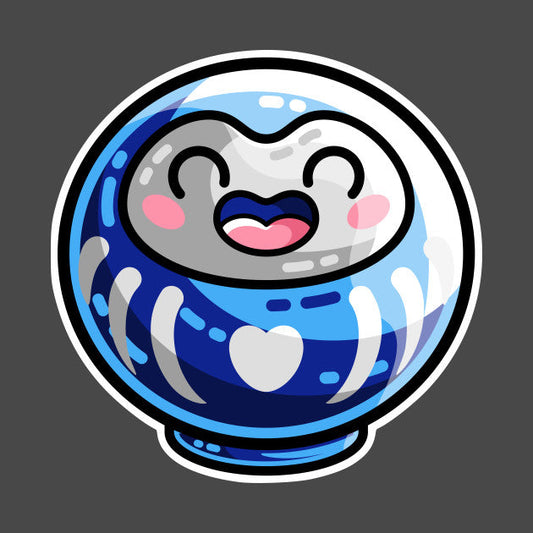 Kawaii cute blue daruma doll