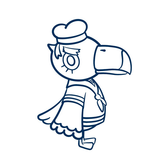 Picture of a line drawing of Gulliver from Animal Crossing
