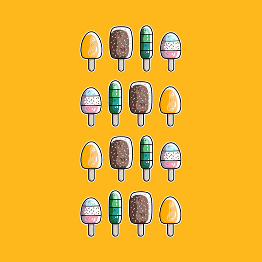 Colourful ice lollies