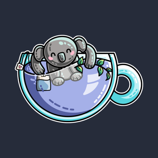 Koala bear in a teacup with a tea bag
