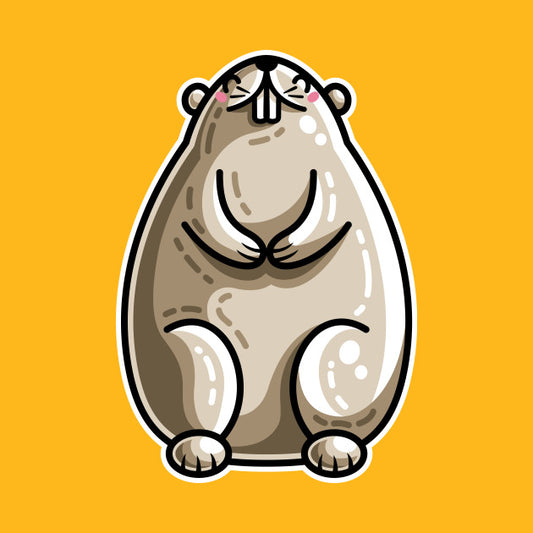 A groundhog or marmot sitting up