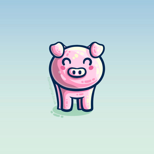Kawaii cute drawing of a pig