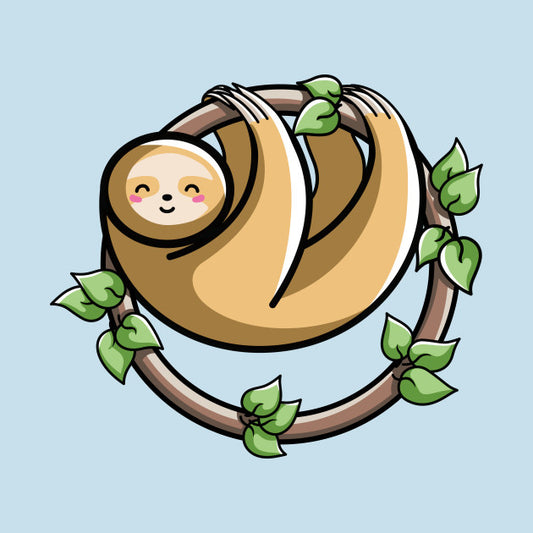 Cute sloth on a circular branch