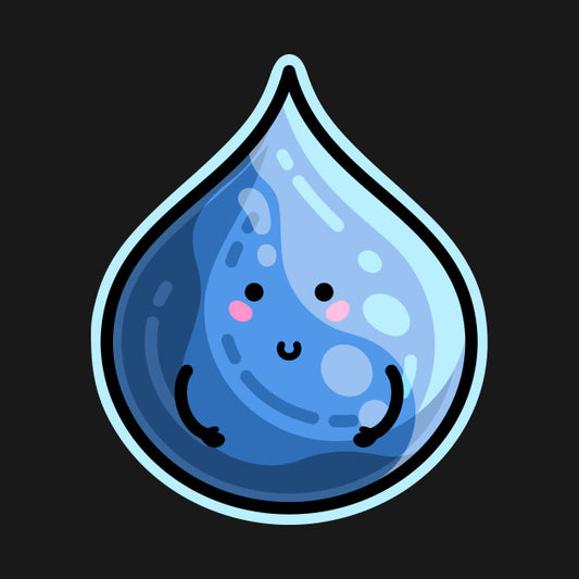 Kawaii cute blue water droplet