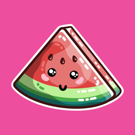 A kawaii cute slice of juicy watermelon