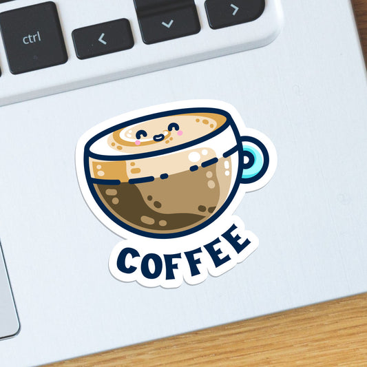 Latte Coffee Cute Die Cut Vinyl Sticker