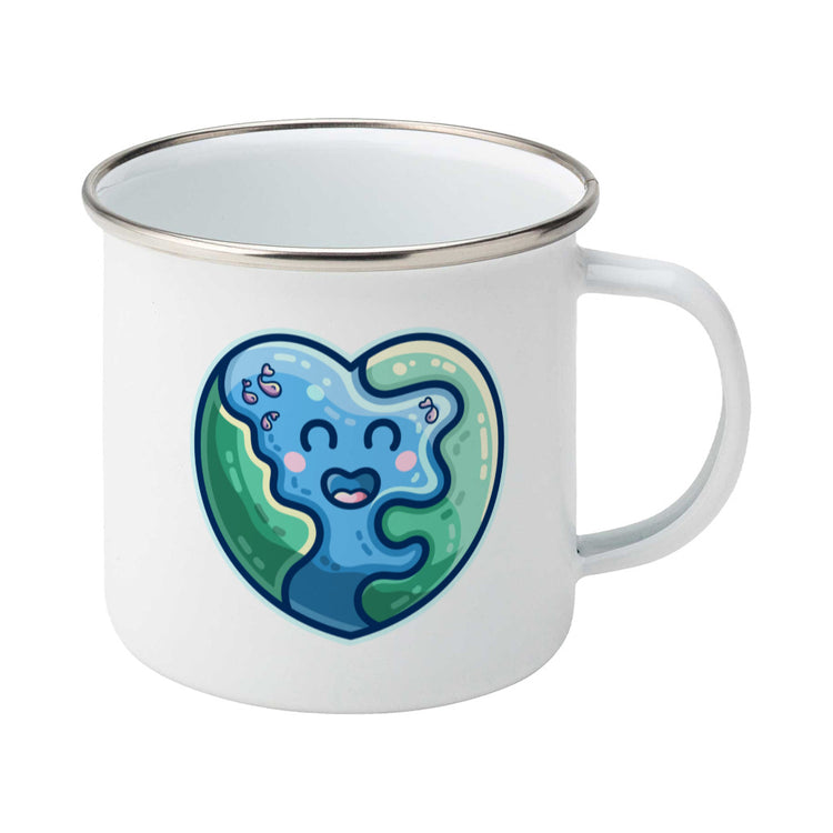 Earth Heart Kawaii Cute Enamel Mug
